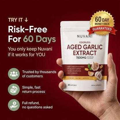 Nuvani Odorless Aged Garlic Extract Softgels