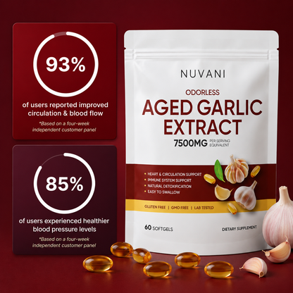 Nuvani Odorless Aged Garlic Extract Softgels